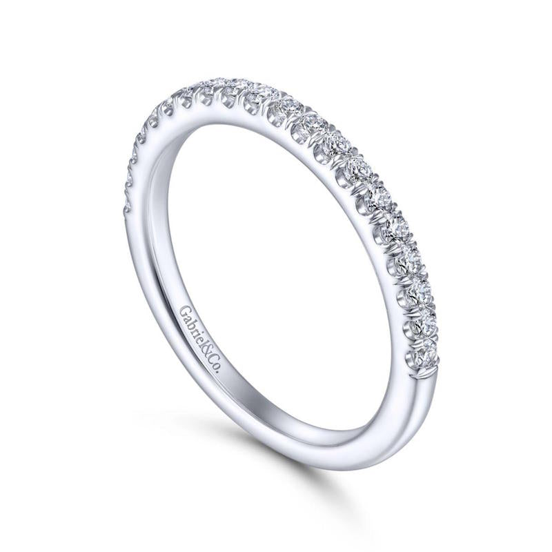 Gabriel & Co. 14k White Gold Contemporary Anniversary Wedding Band