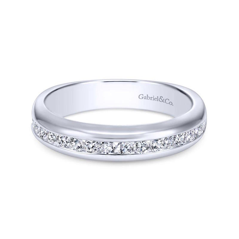 Gabriel & Co. 14k White Gold Contemporary Anniversary Wedding Band