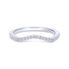 Gabriel & Co. 14k White Gold Contemporary Curved Wedding Band