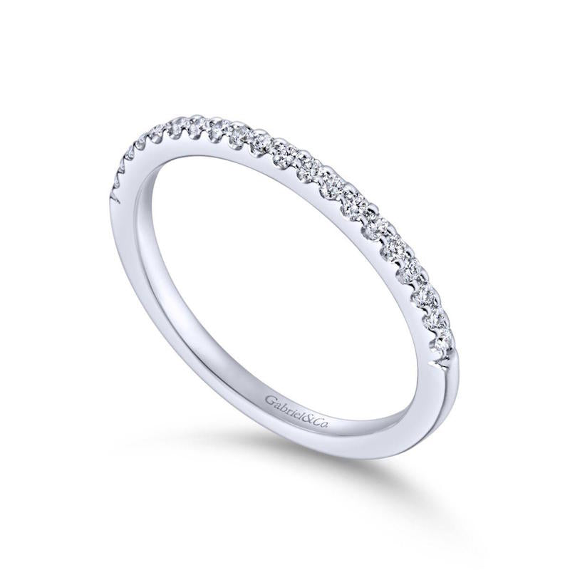 Gabriel & Co. 14k White Gold Contemporary Anniversary Wedding Band