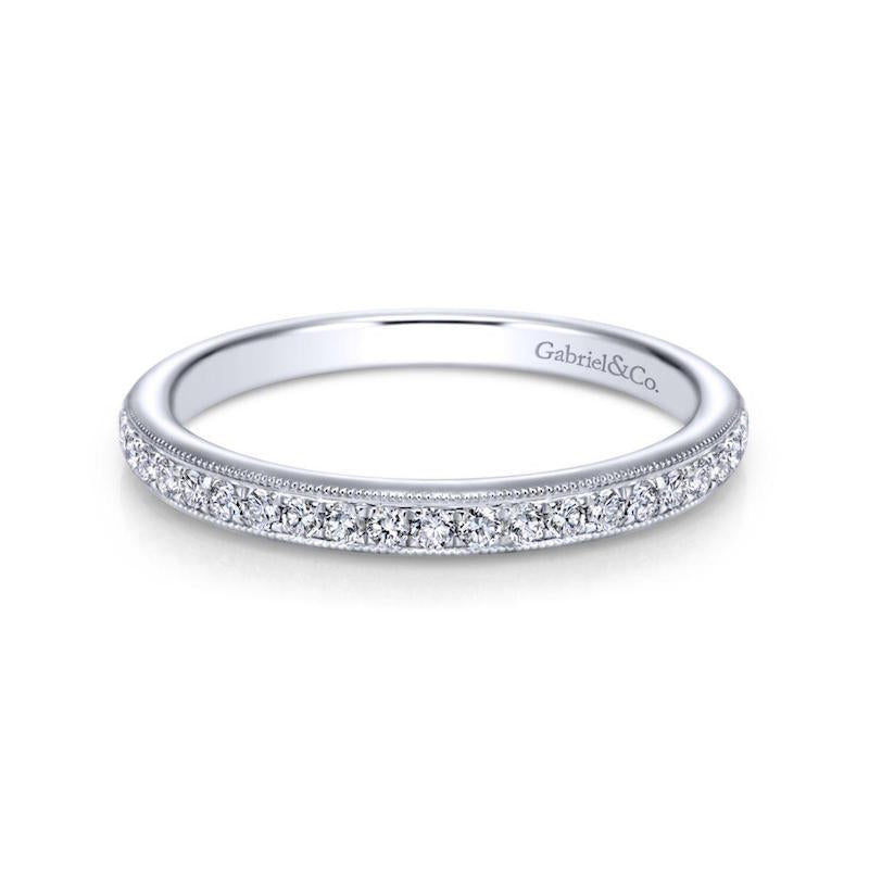 Gabriel & Co. 14k White Gold Contemporary Anniversary Wedding Band