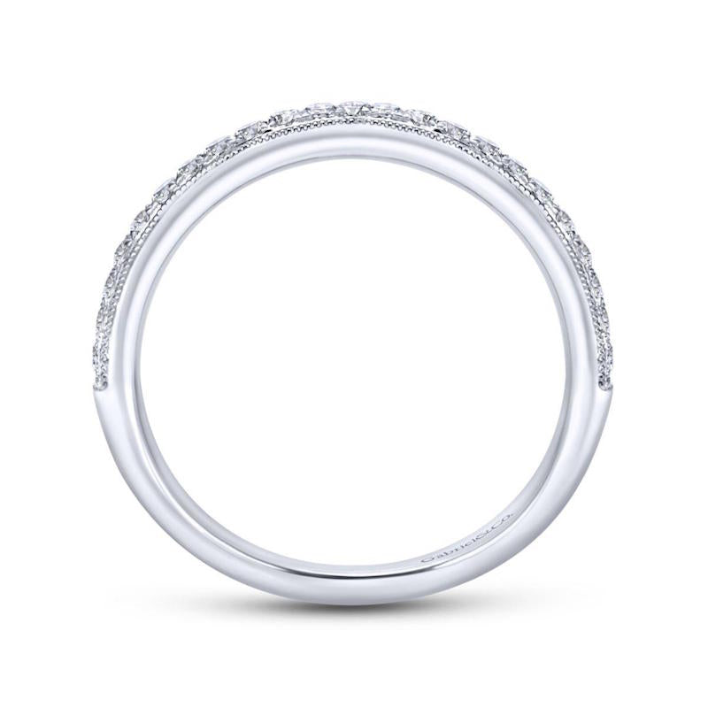 Gabriel & Co. 14k White Gold Contemporary Anniversary Wedding Band