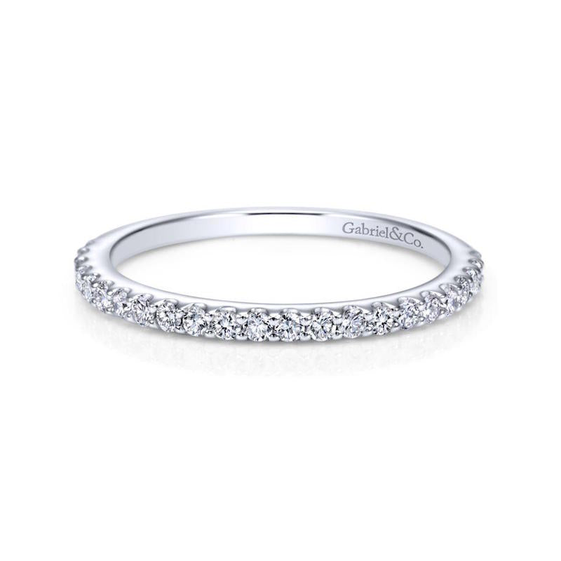 Gabriel & Co. 14k White Gold Contemporary Anniversary Wedding Band