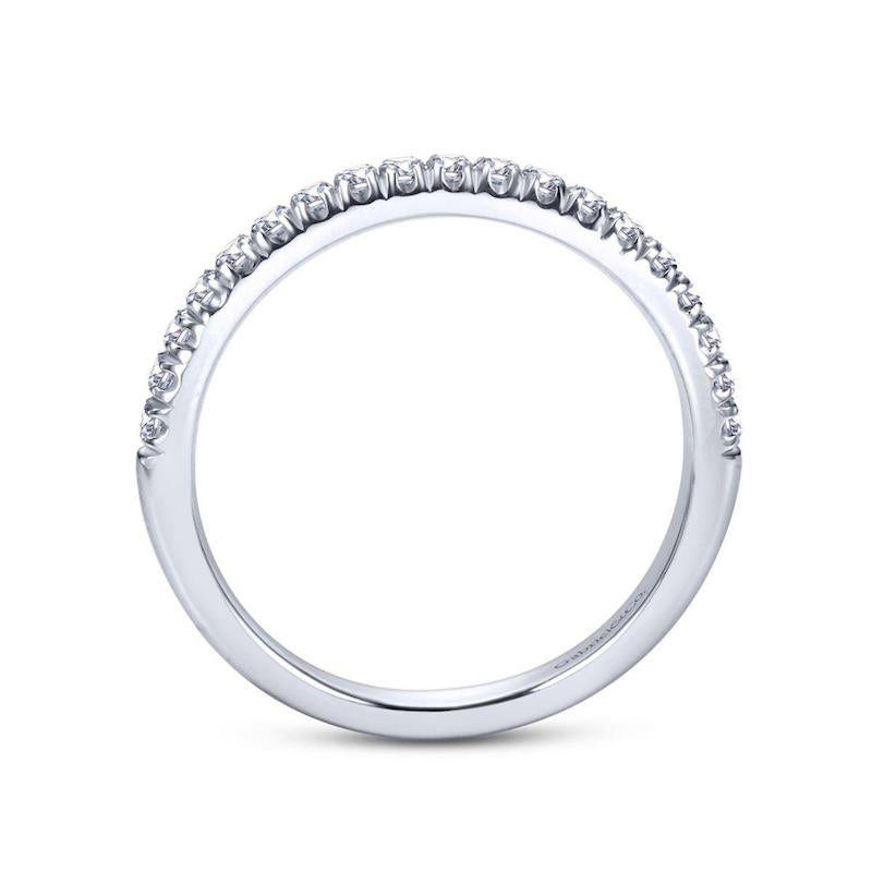 Gabriel & Co. 14k White Gold Contemporary Diamond Wedding Band