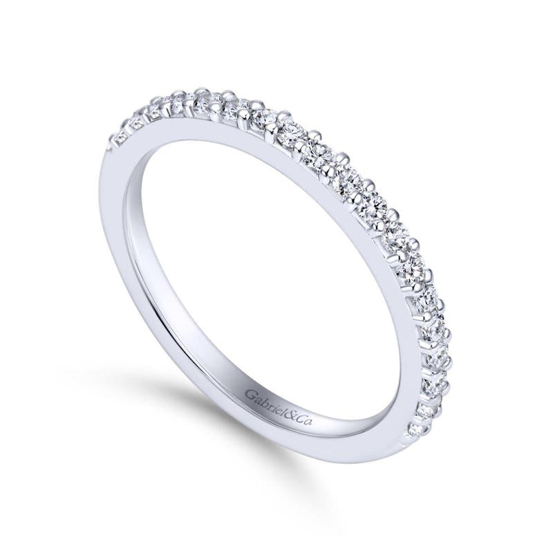 Gabriel & Co. 14k White Gold Contemporary Diamond Wedding Band