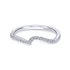 Gabriel & Co. 14k White Gold Contemporary Curved Wedding Band