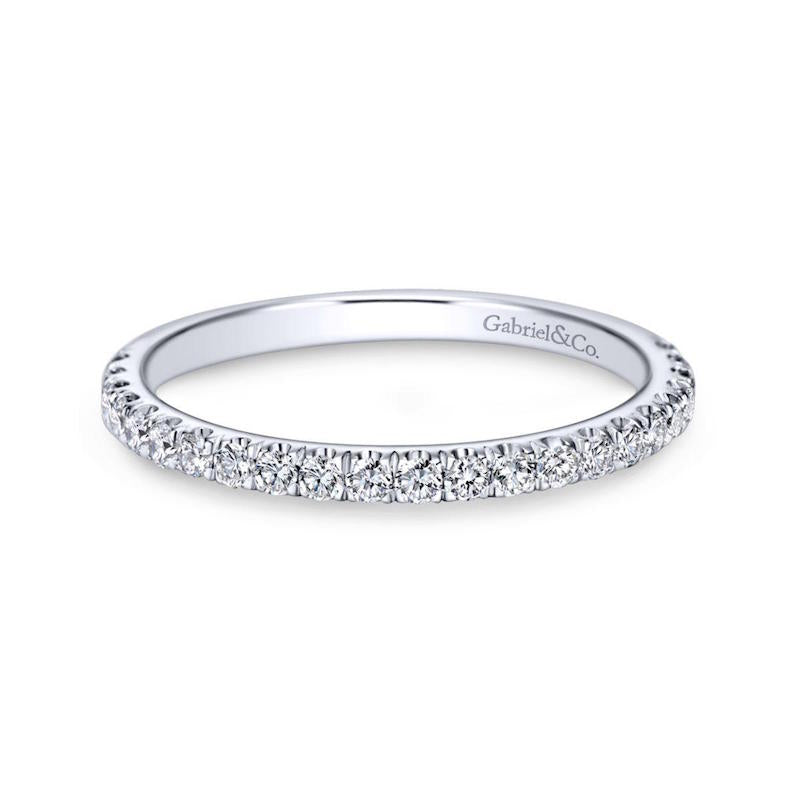 Gabriel & Co. 14k White Gold Contemporary Anniversary Wedding Band