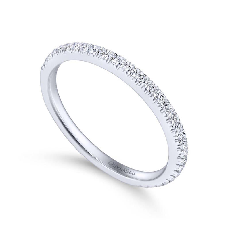 Gabriel & Co. 14k White Gold Contemporary Anniversary Wedding Band