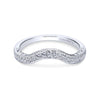 Gabriel & Co. 14k White Gold Victorian Curved Wedding Band