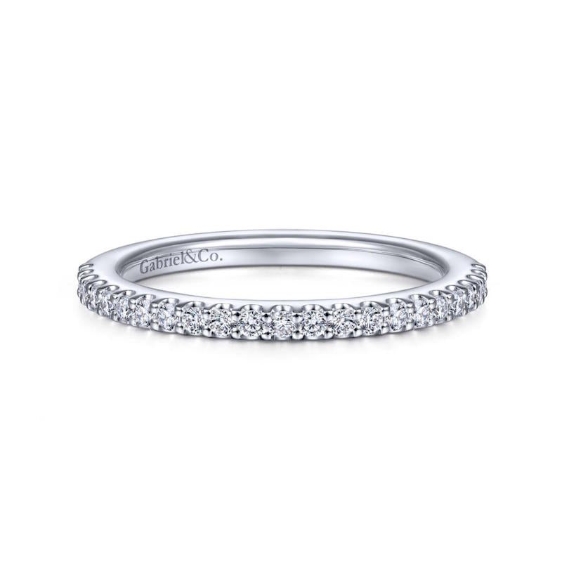 Gabriel & Co. 14k White Gold Contemporary Anniversary Wedding Band