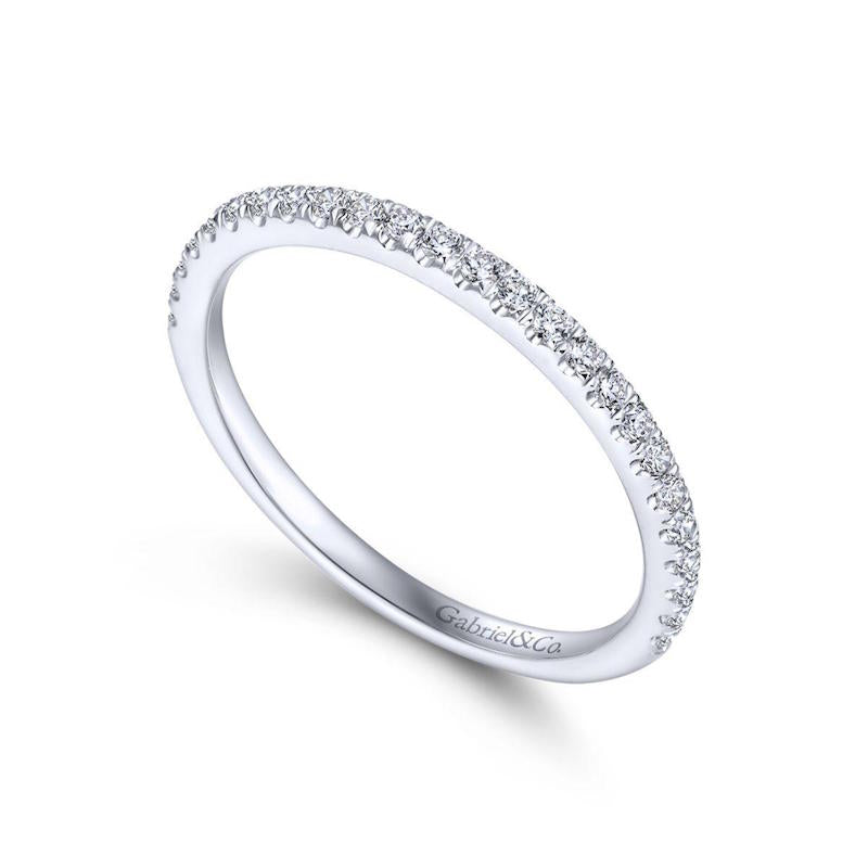 Gabriel & Co. 14k White Gold Contemporary Anniversary Wedding Band