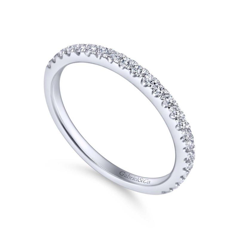 Gabriel & Co. 14k White Gold Contemporary Anniversary Wedding Band