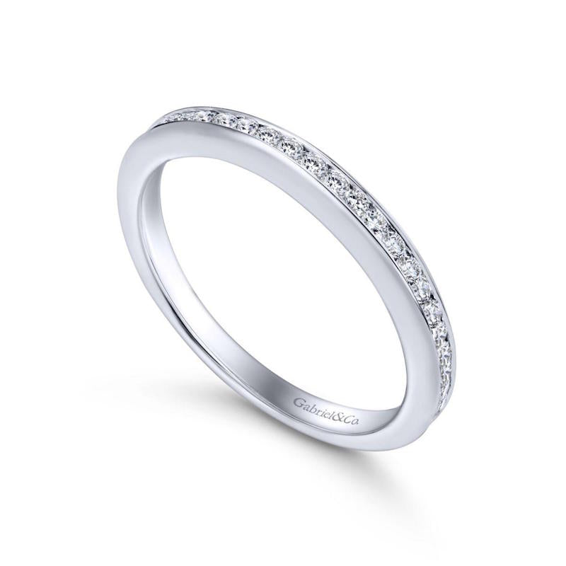 Gabriel & Co. 14k White Gold Contemporary Eternity Wedding Band