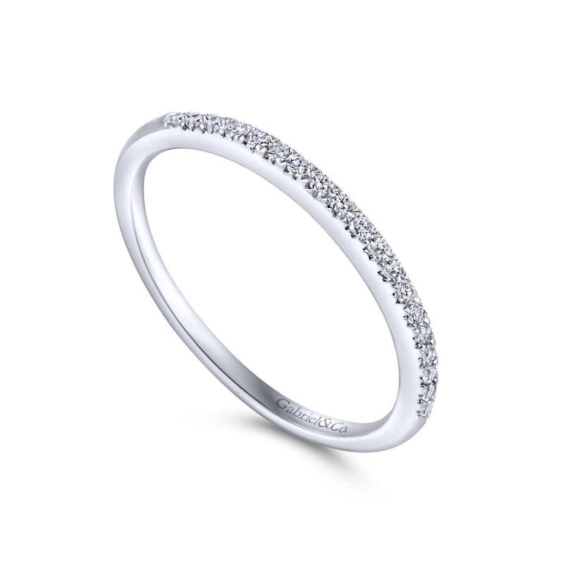 Gabriel & Co. 14k White Gold Contemporary Anniversary Wedding Band