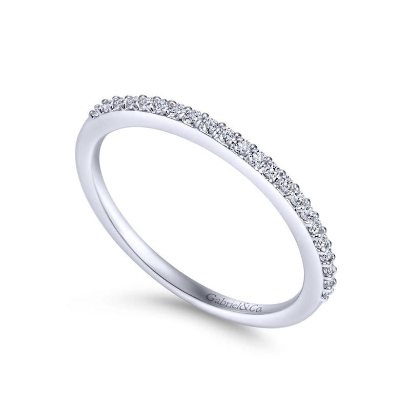 Gabriel & Co. 14k White Gold Contemporary Anniversary Wedding Band