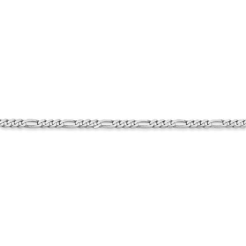 Quality Gold 14k White Gold 2.25mm Flat Figaro Chain Anklet
