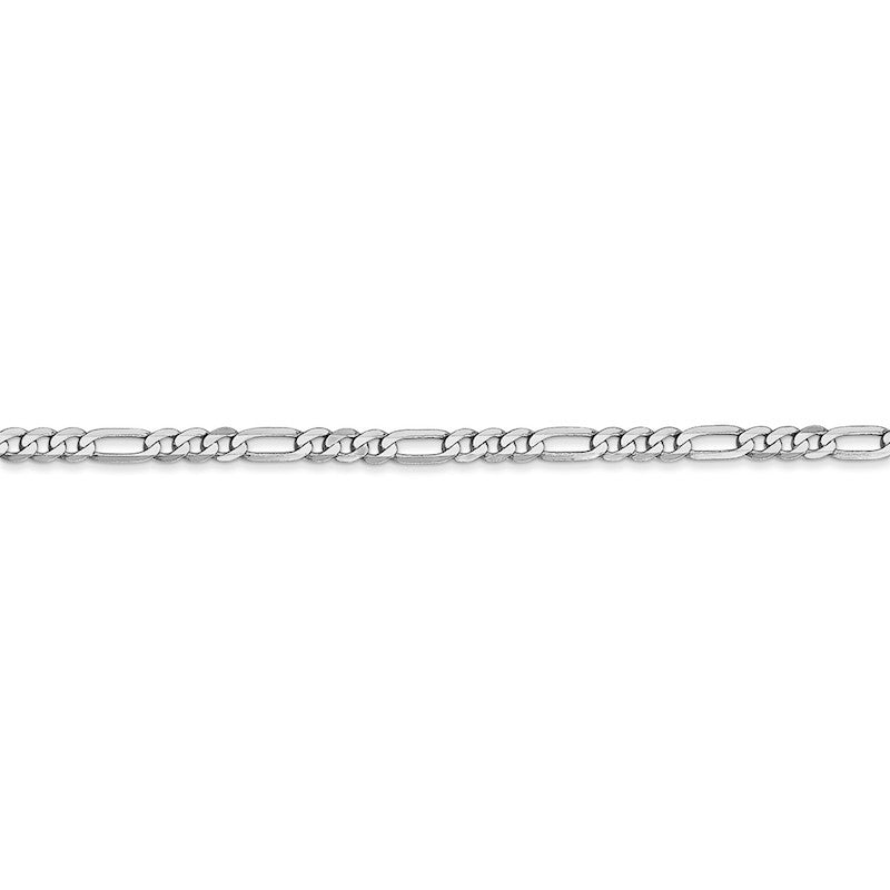 Quality Gold 14k White Gold 2.75mm Flat Figaro Chain Anklet