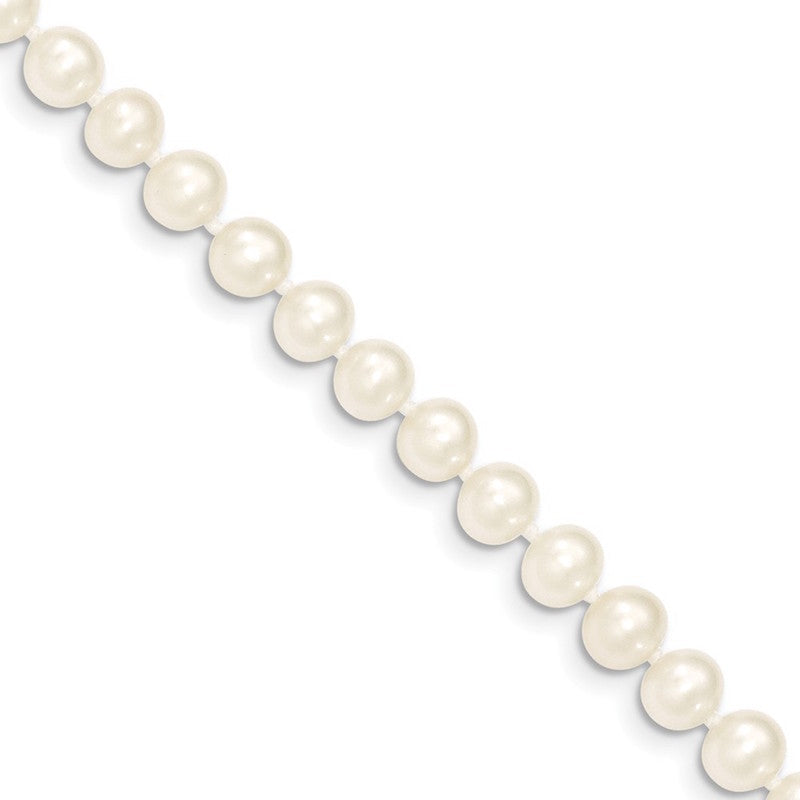 Quality Gold 14k White Near Round Freshwater Cultured Pearl Bracelet