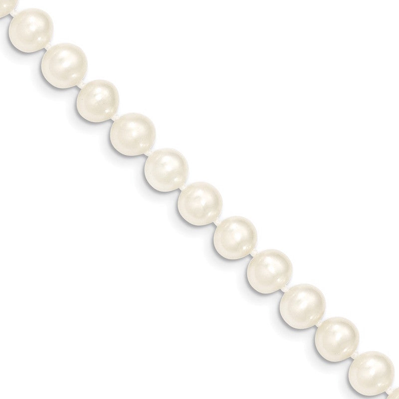 Quality Gold 14k White Near Round Freshwater Cultured Pearl Bracelet