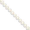 Quality Gold 14k White Near Round Freshwater Cultured Pearl Bracelet