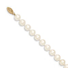 Quality Gold 14k White Near Round Freshwater Cultured Pearl Bracelet