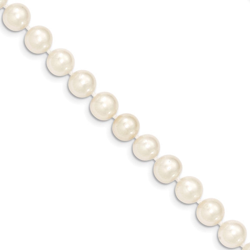 Quality Gold 14k White Near Round Freshwater Cultured Pearl Bracelet