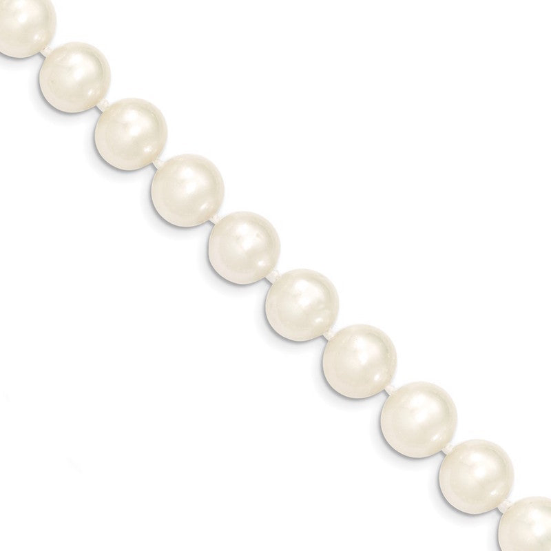 Quality Gold 14k White Near Round Freshwater Cultured Pearl Bracelet