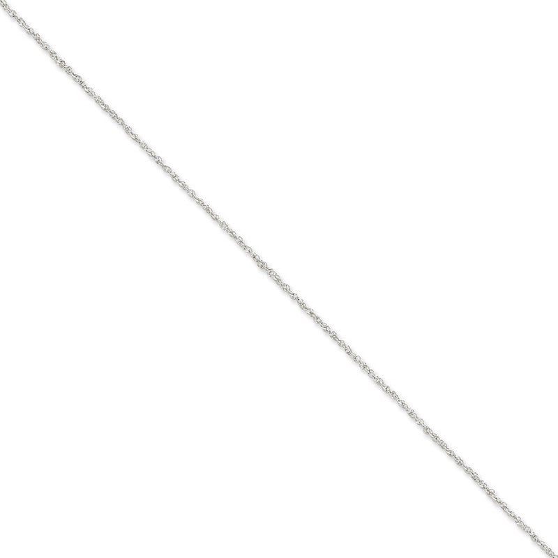 Quality Gold 14k White Gold 1.7mm Ropa Anklet