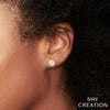 Shy Creation 14k Gold White 0.48Ct Diamond Pave Circle Stud Earring