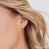 Shy Creation 14k Gold Rose 'Xo' Diamond Stud Earring