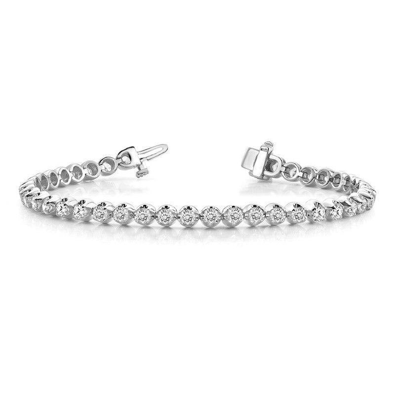 Quality Gold 14k White Gold Diamond Tennis Bracelet