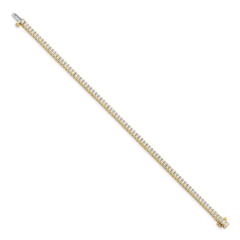 Quality Gold 14k Yellow Gold 2mm Princess 4ct Diamond Tennis Bracelet