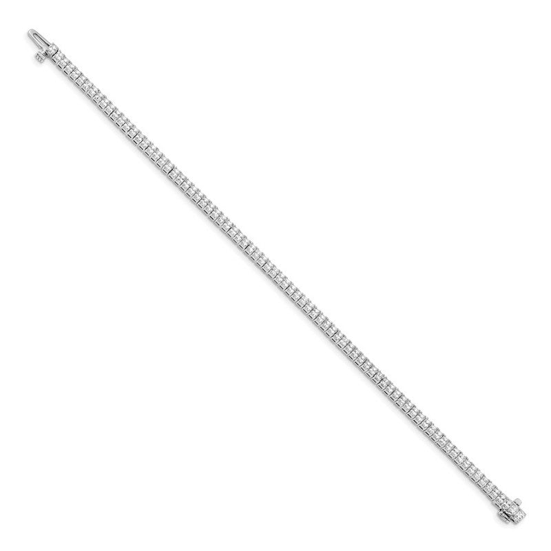 Quality Gold 14k White Gold 2mm Princess 4ct Diamond Tennis Bracelet