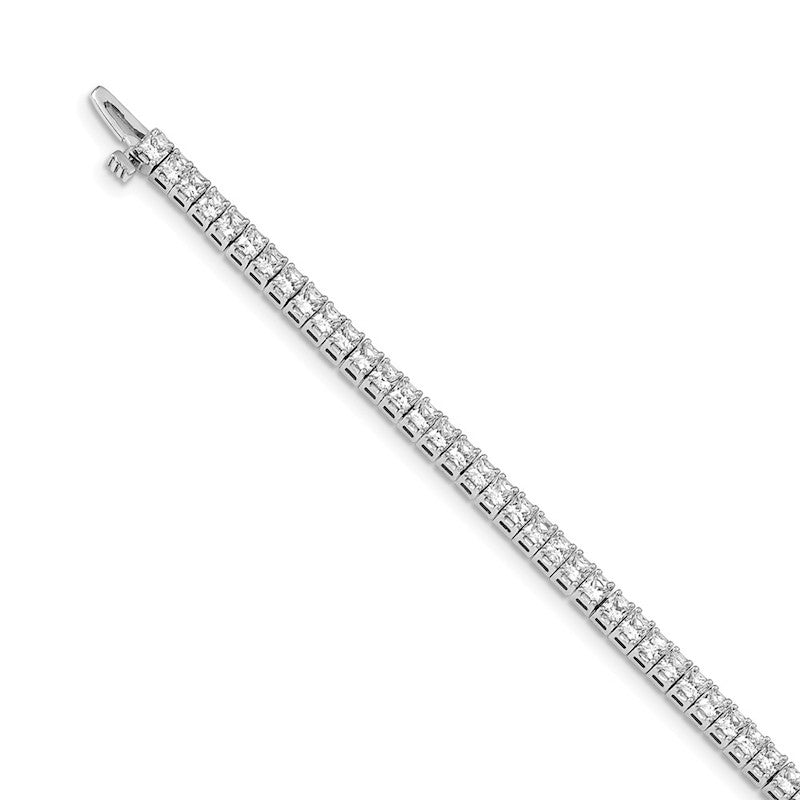 Quality Gold 14k White Gold 2.25mm Princess 5ct Diamond Tennis Bracelet