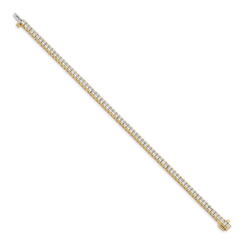 Quality Gold 14k Yellow Gold 2.25mm Princess 5ct Diamond Tennis Bracelet