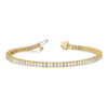 Quality Gold 14k Yellow Gold 2.5mm Princess 6.6ct Diamond Tennis Bracelet