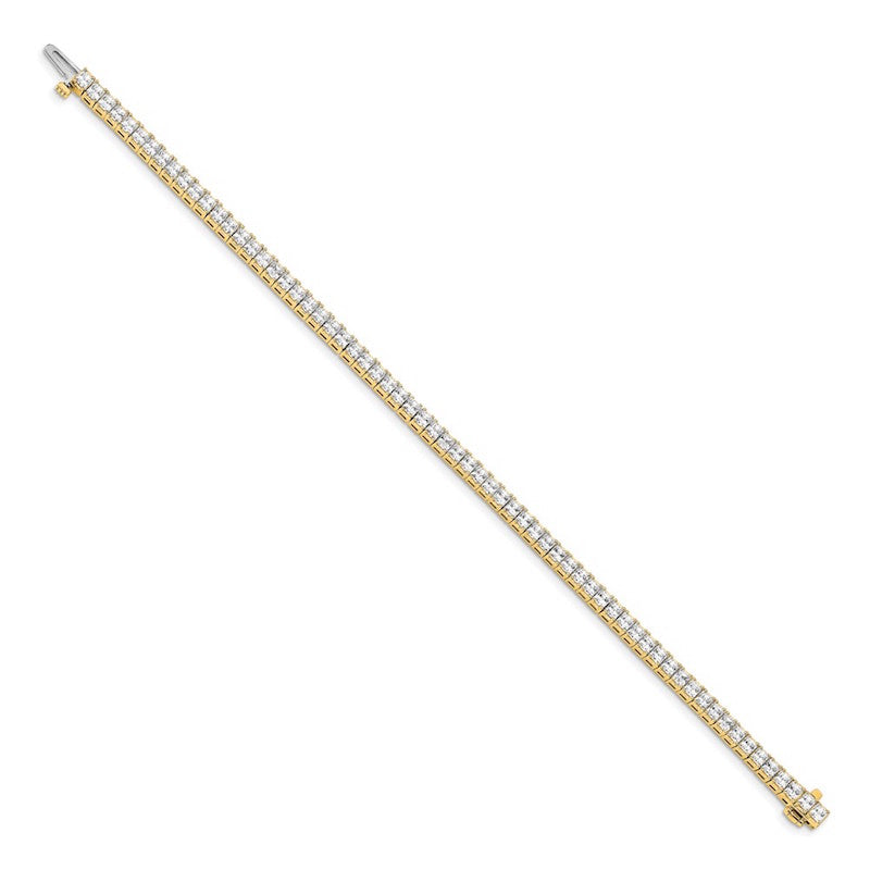 Quality Gold 14k Yellow Gold 2.5mm Princess 6.6ct Diamond Tennis Bracelet