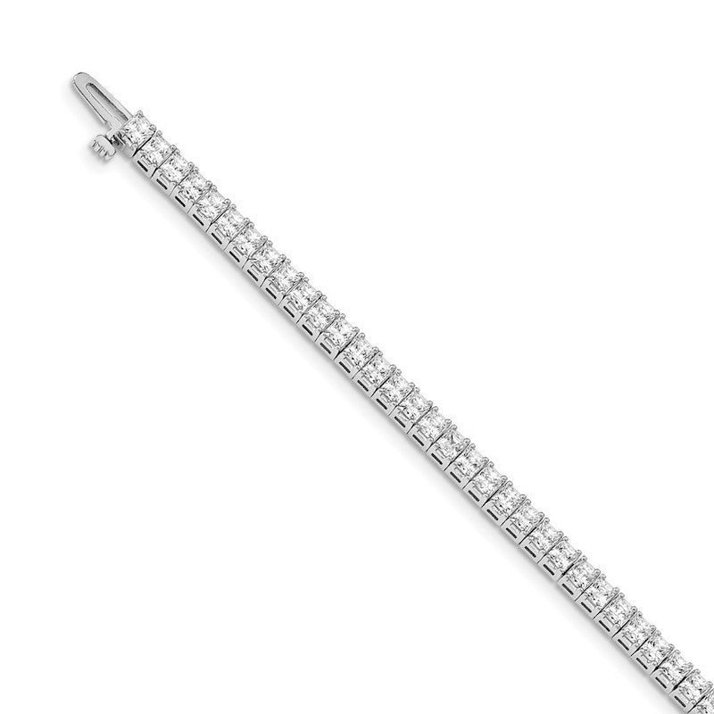 Quality Gold 14k White Gold 2.5mm Princess 6.6ct Diamond Tennis Bracelet