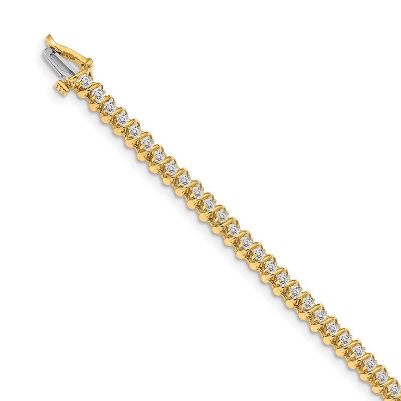 Quality Gold 14k Yellow Gold AAA Diamond Tennis Bracelet