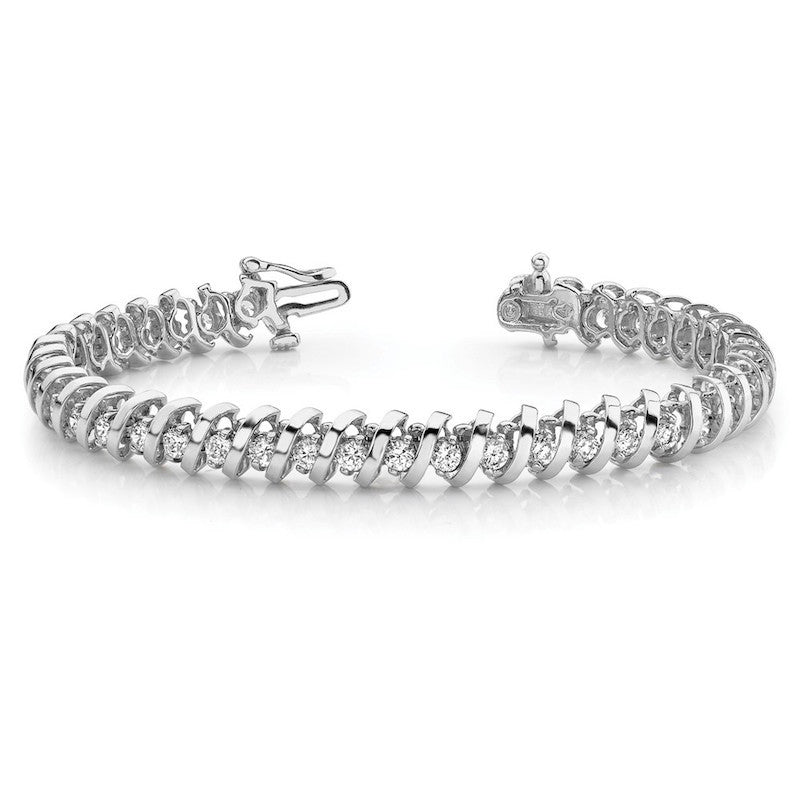 Quality Gold 14k White Gold AAA Diamond Tennis Bracelet