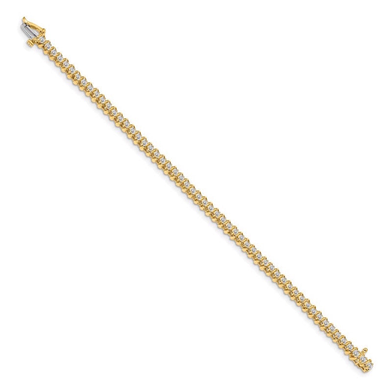 Quality Gold 14k Yellow Gold 1.6mm Diamond Tennis Bracelet