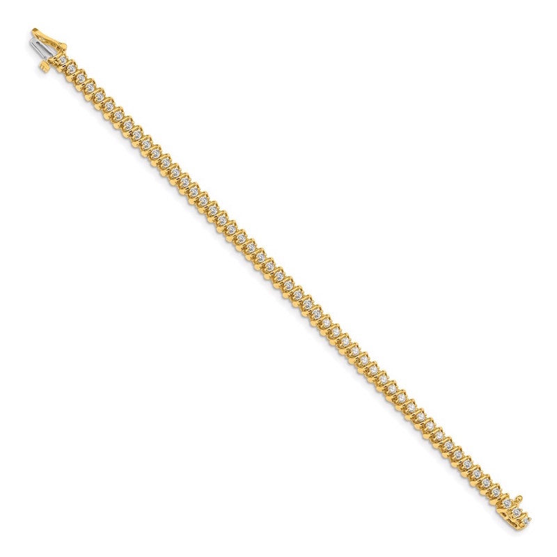 Quality Gold 14k Yellow Gold AAA Diamond Tennis Bracelet