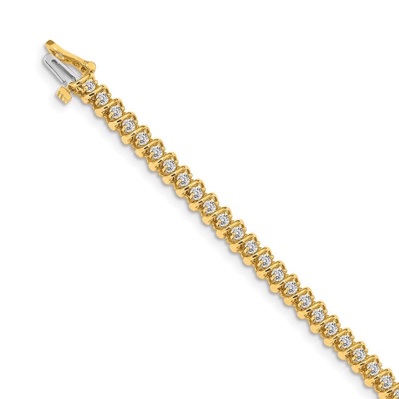 Quality Gold 14k Yellow Gold VS Diamond Tennis Bracelet