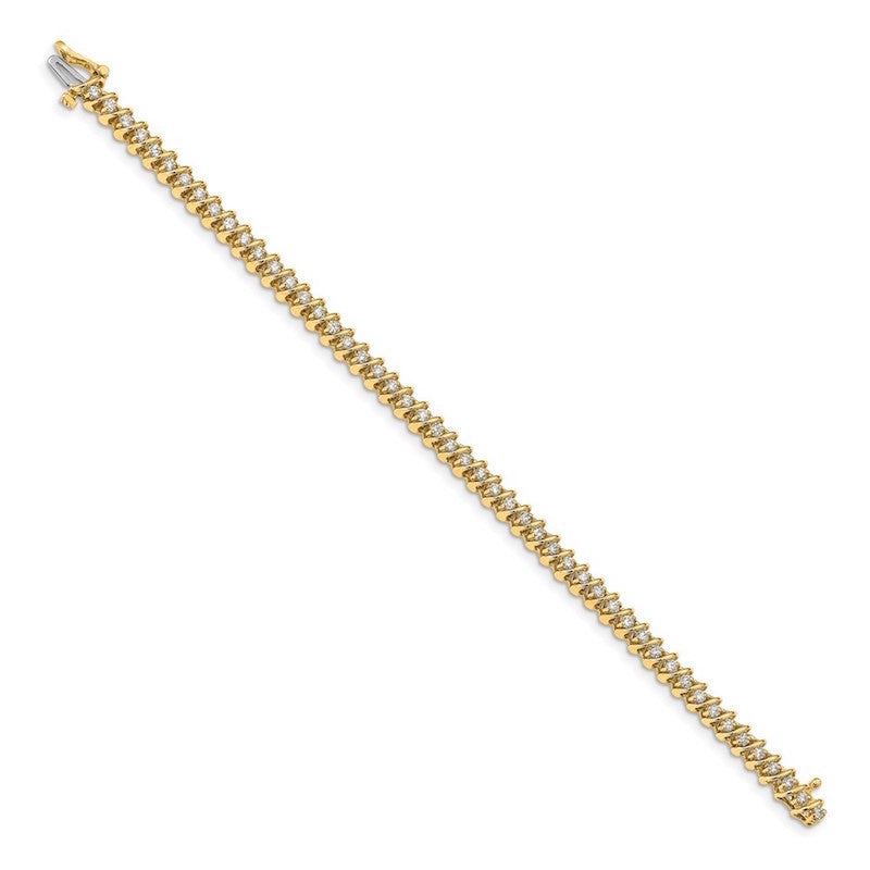 Quality Gold 14k Yellow Gold AAA Diamond Tennis Bracelet