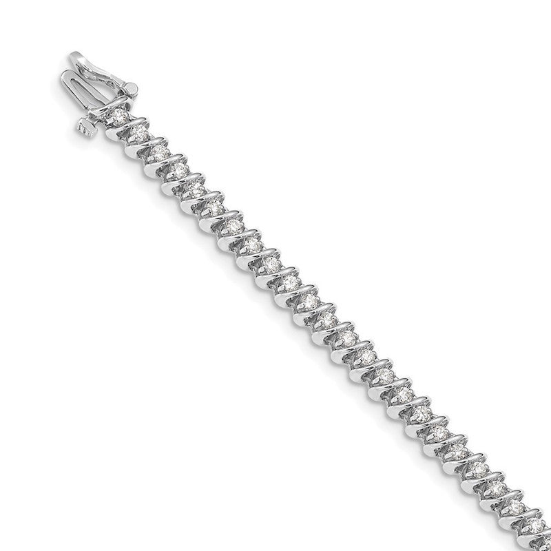 Quality Gold 14k White Gold AA Diamond Tennis Bracelet