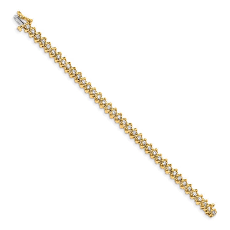 Quality Gold 14k Yellow Gold AAA Diamond Tennis Bracelet