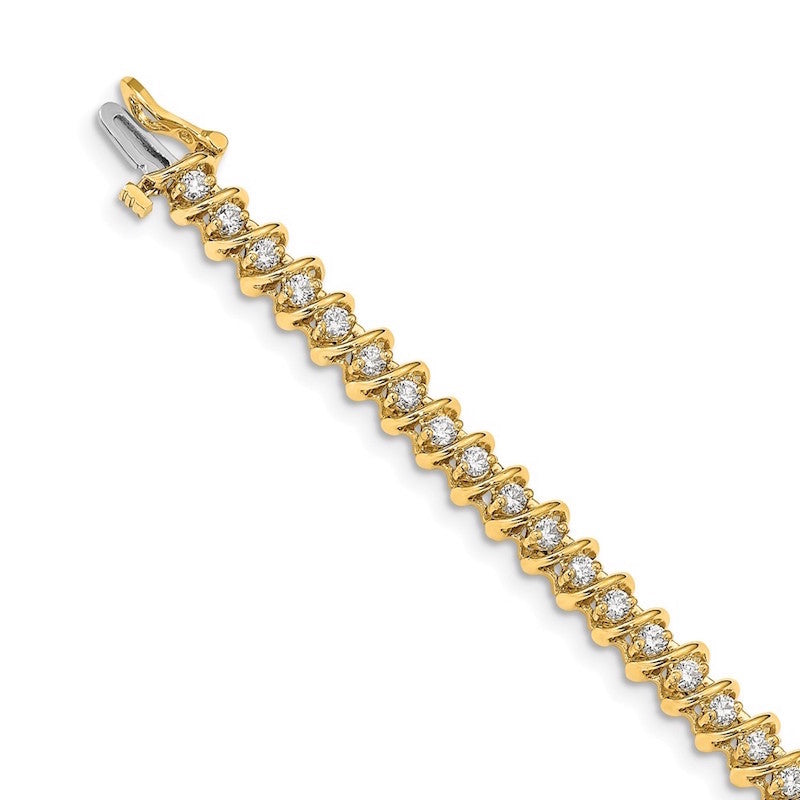 Quality Gold 14k Yellow Gold A Diamond Tennis Bracelet