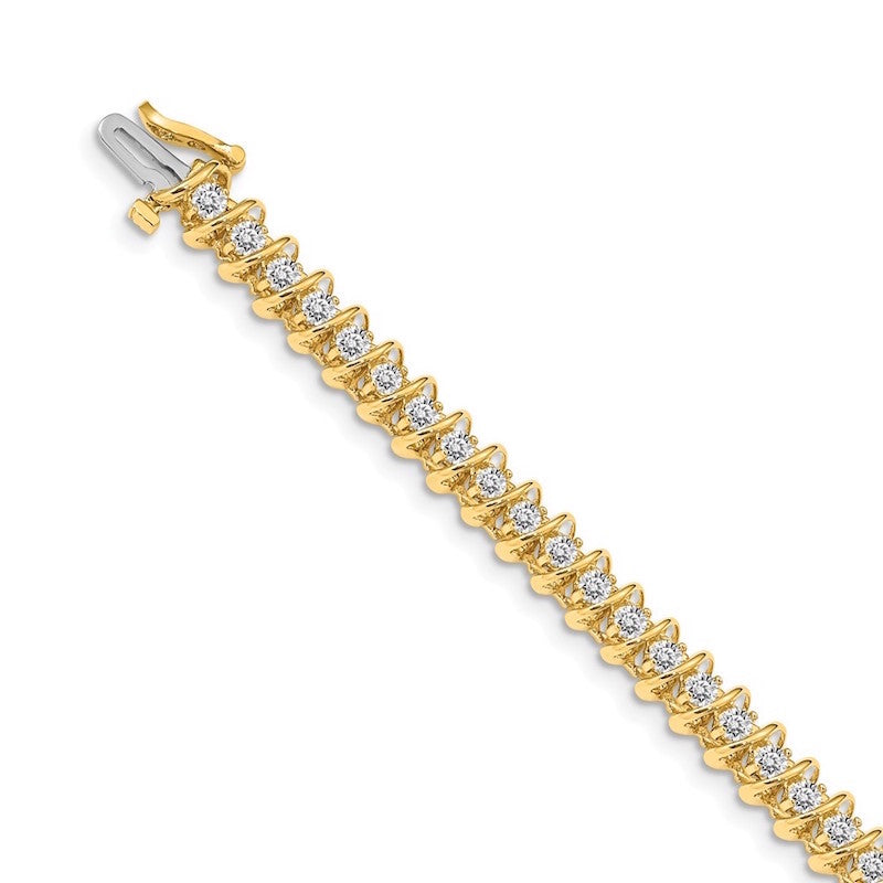 Quality Gold 14k Yellow Gold AAA Diamond Tennis Bracelet