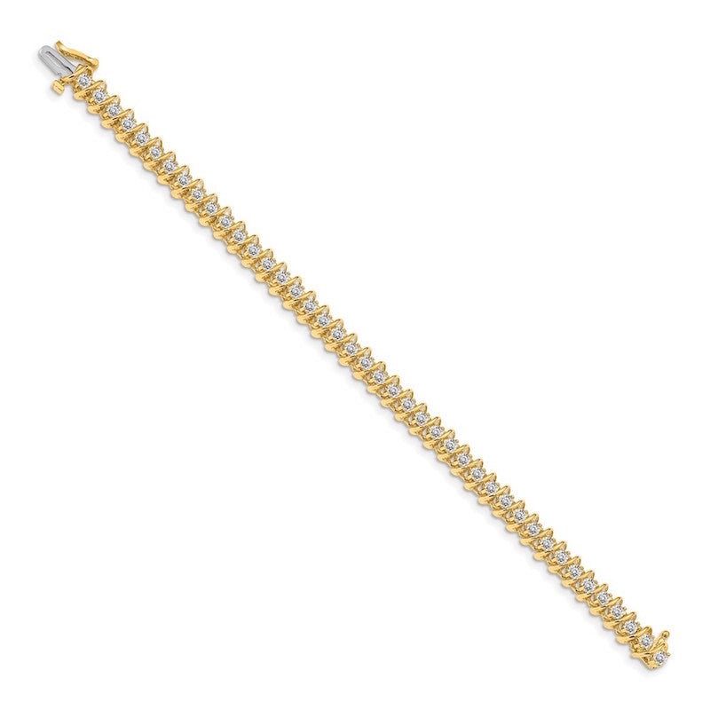 Quality Gold 14k Yellow Gold 2.7mm Diamond Tennis Bracelet