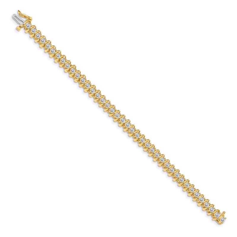 Quality Gold 14k Yellow Gold AAA Diamond Tennis Bracelet